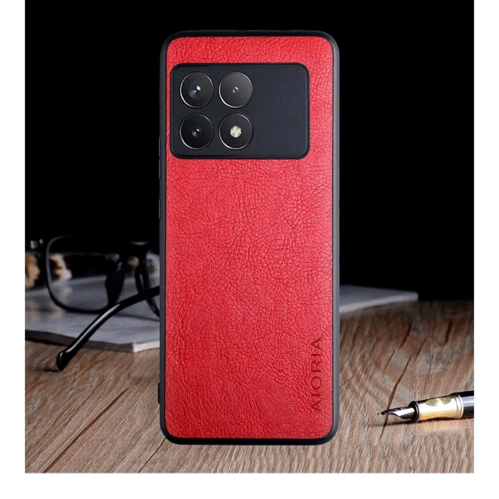 Red Leather Cell Phone Case X6 Pro 5G